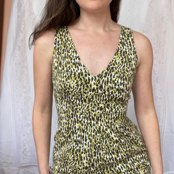 J. Crew Fabiola Green Leopard Print Dress - Picture 3 of 16